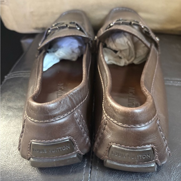Authentic Louis Vuitton Black Leather Mens Loafer Marked Size 11.5 - Picture 12 of 13